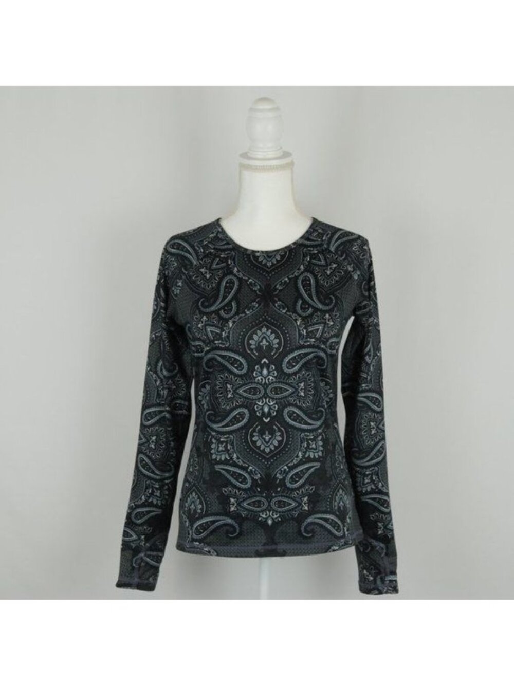 Athleta Sierra Nevada Women's Small Black Gray Mid Weight Performance Top